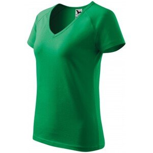 Dámske tričko zúžené, raglánový rukáv, trávová zelená, 2XL