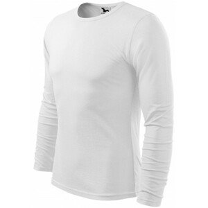 Pánske tričko s dlhým rukávom, biela, XL
