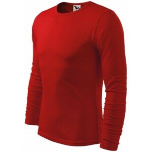 Pánske tričko s dlhým rukávom, červená, XL