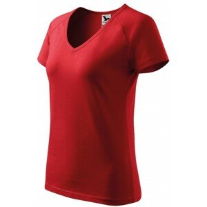 Dámske tričko zúžené, raglánový rukáv, červená, XS