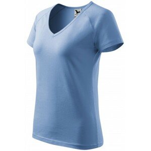 Dámske tričko zúžené, raglánový rukáv, nebeská modrá, XL