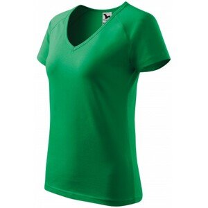 Dámske tričko zúžené, raglánový rukáv, trávová zelená, XS