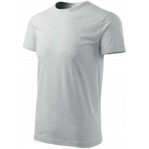 Pánske tričko jednoduché, svetlosivý melír, S