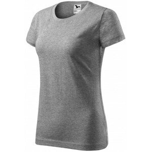 Dámske tričko jednoduché, tmavosivý melír, XL