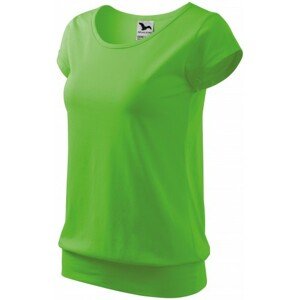 Dámske trendové tričko, jablkovo zelená, XS