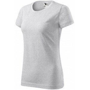 Dámske tričko jednoduché, svetlosivý melír, XS