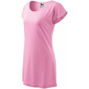 Dámske splývavé tričko/šaty, ružová, 2XL