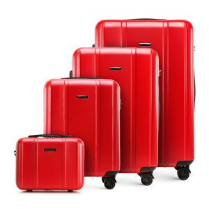 Sada červených kufrov + kozmetický kufrík