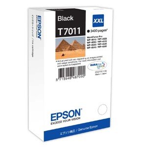 Epson originál ink C13T70114010, XXL, black, 3400str., Epson WorkForce Pro WP4000, 4500 series, čierna
