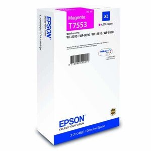 Epson originál ink C13T755340, T7553, XL, magenta, 4000str., 39ml, 1ks, Epson WorkForce Pro WF-8590DWF, purpurová