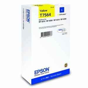 Epson originál ink C13T756440, T7564, L, yellow, 1500str., 14ml, 1ks, Epson WorkForce Pro WF-8590DWF, žltá