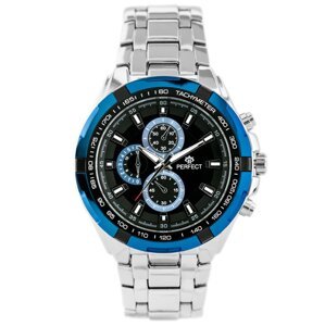 Pánske hodinky PERFECT - MILTON - silver/blue (zp112i)