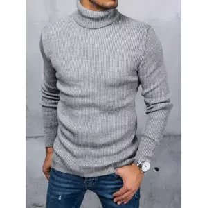 Jednoduchý svetlo-sivý rolákový sveter
