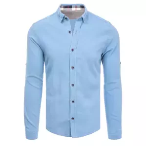 Modrá pánska košeľa bez vzoru