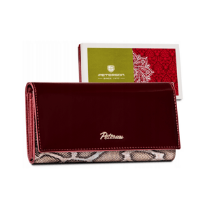 Lakierowany Dámska peňaženka z wężowym wzorem RFID — Peterson