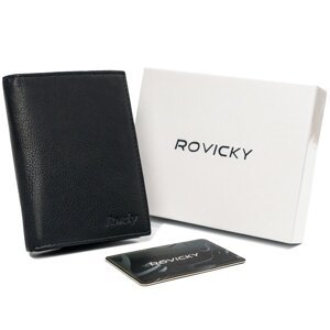 Veľká pánska peňaženka bez zapínania, prírodná koža, RFID - Rovicky