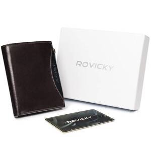 Pánska peňaženka z prírodnej lícovej kože s vreckom na zips - Rovicky