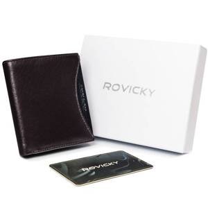 Malá pánska peňaženka z prírodnej lícovej kože s priehradkou na zips - Rovicky