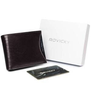 Pánska peňaženka z prírodnej lícovej kože, puzdro s foto okienkom - Rovicky