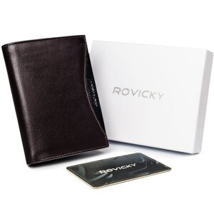 Veľká originálna pánska peňaženka z prírodnej lícovej kože, RFID - Rovicky