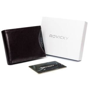 Široká, originálna pánska peňaženka z prírodnej RFID lícovej kože - Rovicky