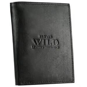 Kožená vertikálna peňaženka bez zapínania - Always Wild