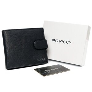 Pánska horizontálna peňaženka na zips, prírodná koža, RFID Stop - Rovicky