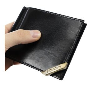 Štýlová, kožená pánska bankovka s priehradkami na karty - Rovicky