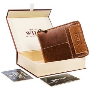 Veľká pánska kožená peňaženka na zips - Always Wild