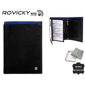 Pánska kožená peňaženka N4-RVT-6887 Black+Navy