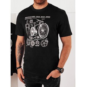 Pánske tričko čiernej farby Dstreet RX5394 s potlačou