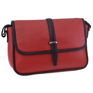 Dámska kožená crossbody kabelka červená 250117