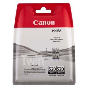 Canon originál ink PGI520BK, black, blister, 2x420str., 2x19ml, 2932B012, 2932B009, 2ks, Canon 2-pack Pixma iP3600, iP4600, čierna