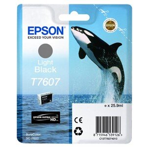 Epson originál ink C13T76074010, T7607, light black, 25,9ml, 1ks, Epson SureColor SC-P600, light black