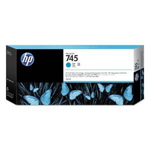 HP originál ink F9K03A, HP 745, cyan, 300ml, HP DesignJet HD Pro MFP, DesignJet Z2600, Z5600, azurová