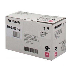 Sharp originál toner MX-C30GTM, magenta, 6000str., Sharp MX-C250FE, C300WE, O, purpurová