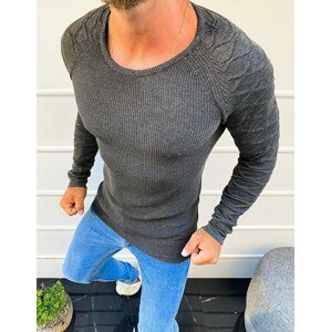 Moderný tmavo-sivý sveter pre pánov WX1646
